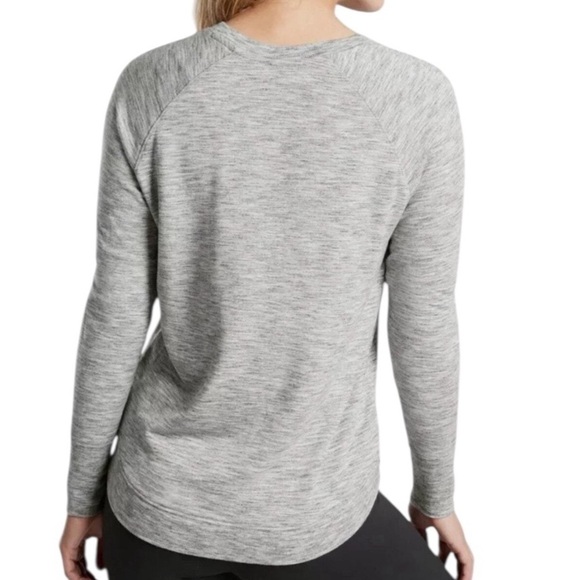 Athleta Heather Gray Long Sleeve Mindset Modal Sweatshirt XS Athleisure - Picture 2 of 9